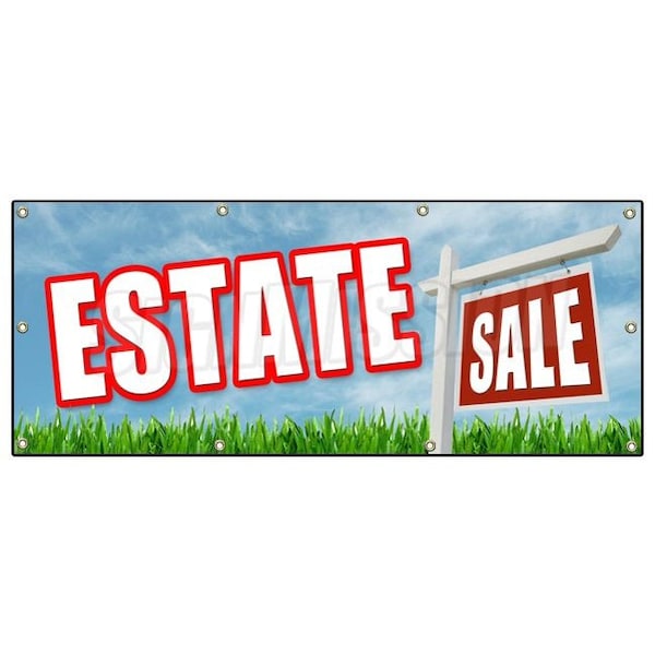 ESTATE SALE BANNER SIGN jewelry furniture jewels auction diamonds gold